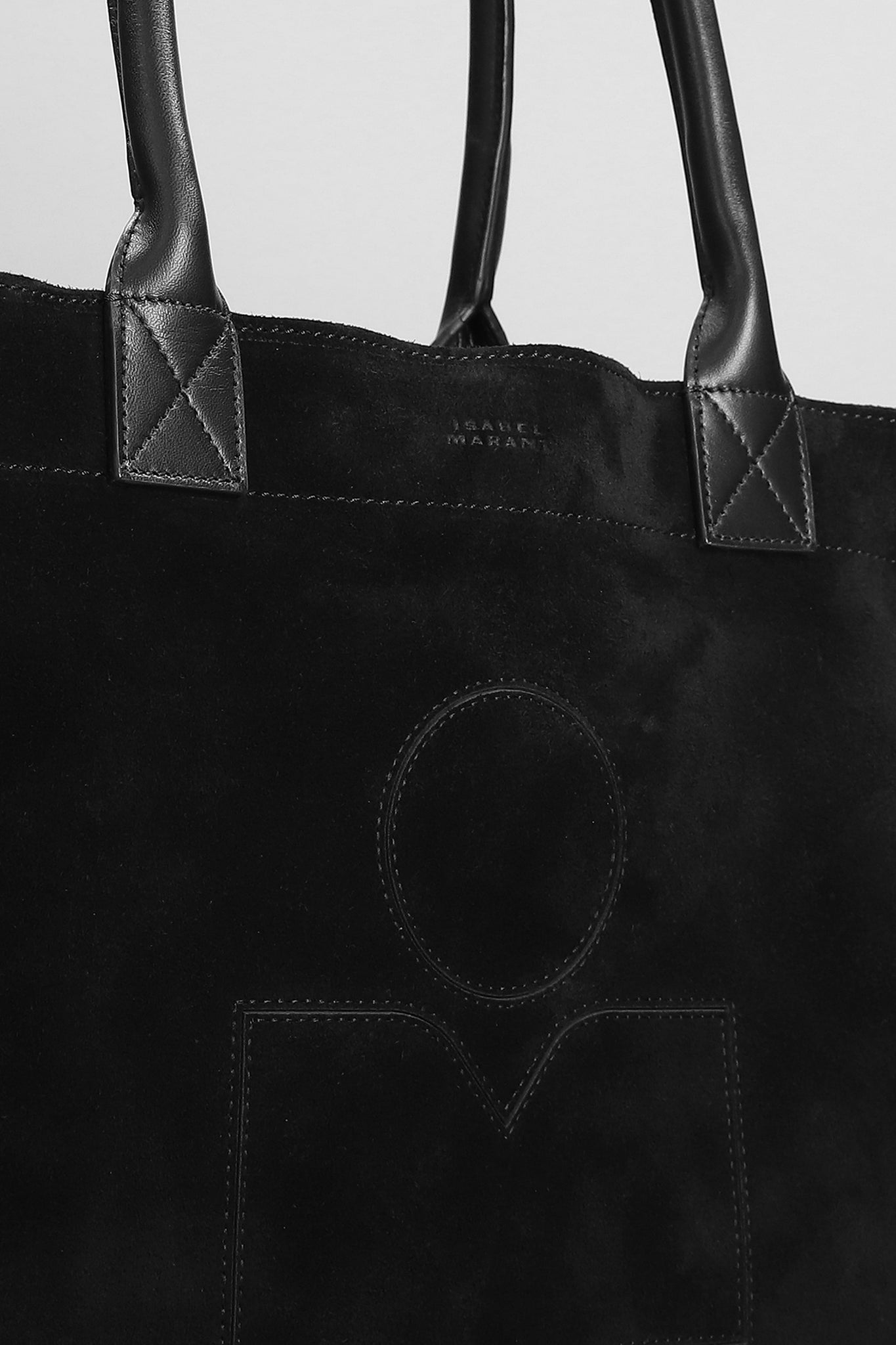 Small Yenky Suede Logo Tote Bag Black