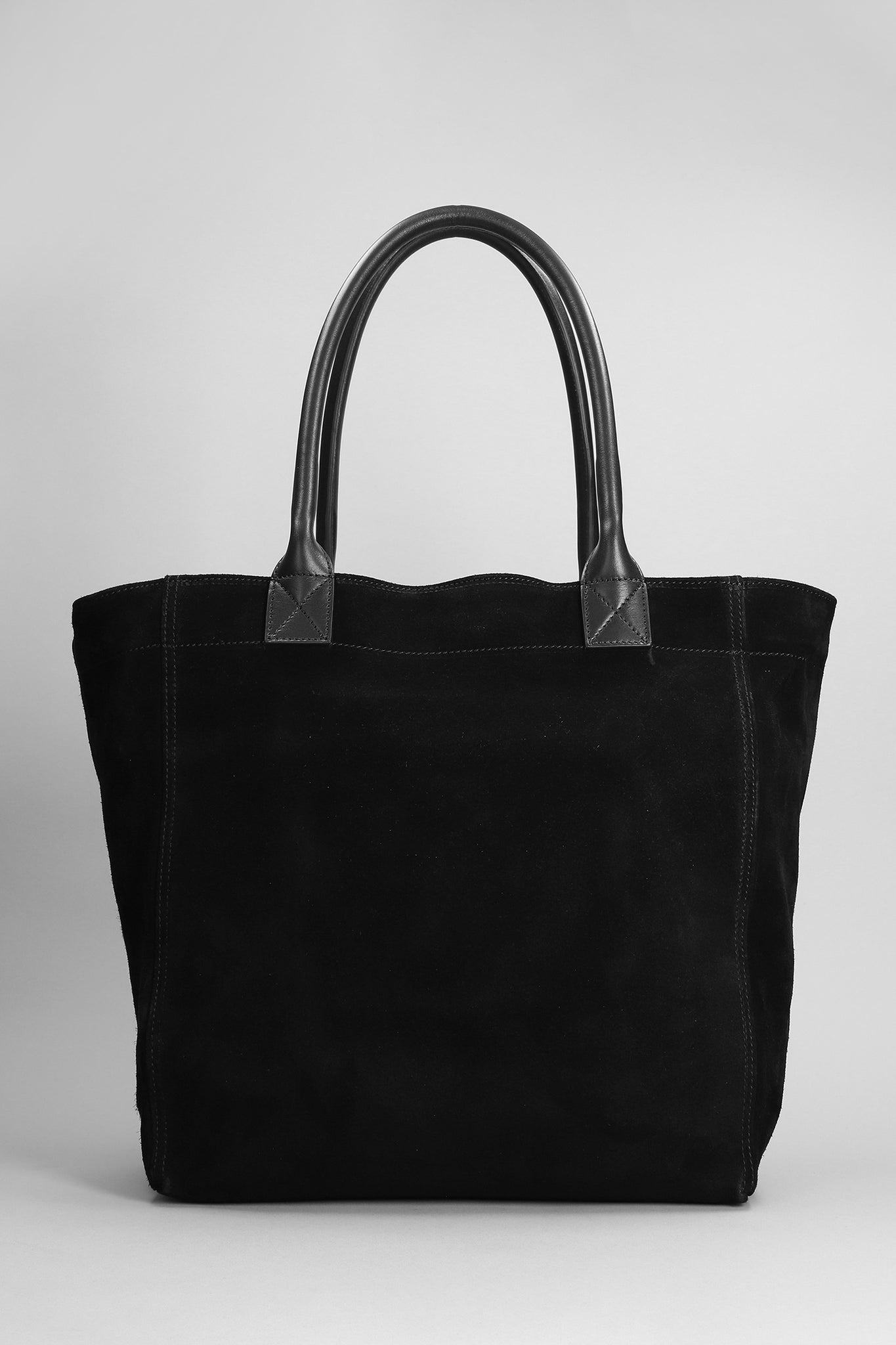 Small Yenky Suede Logo Tote Bag Black