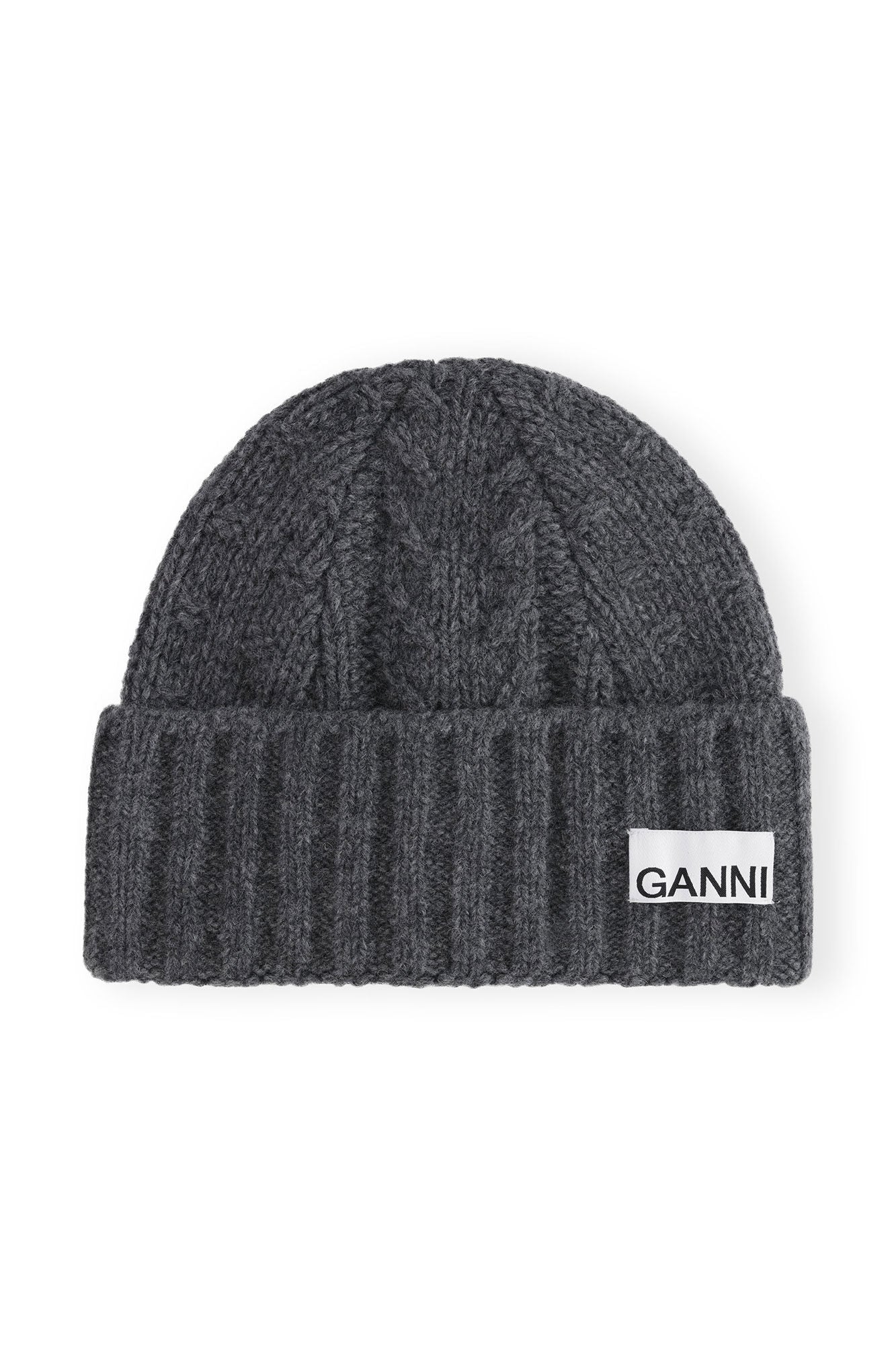 Ganni Wool Cable Beanie